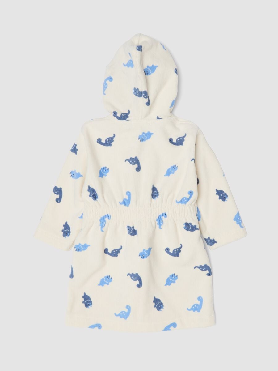 Beige hooded organic cotton bathrobe_1
