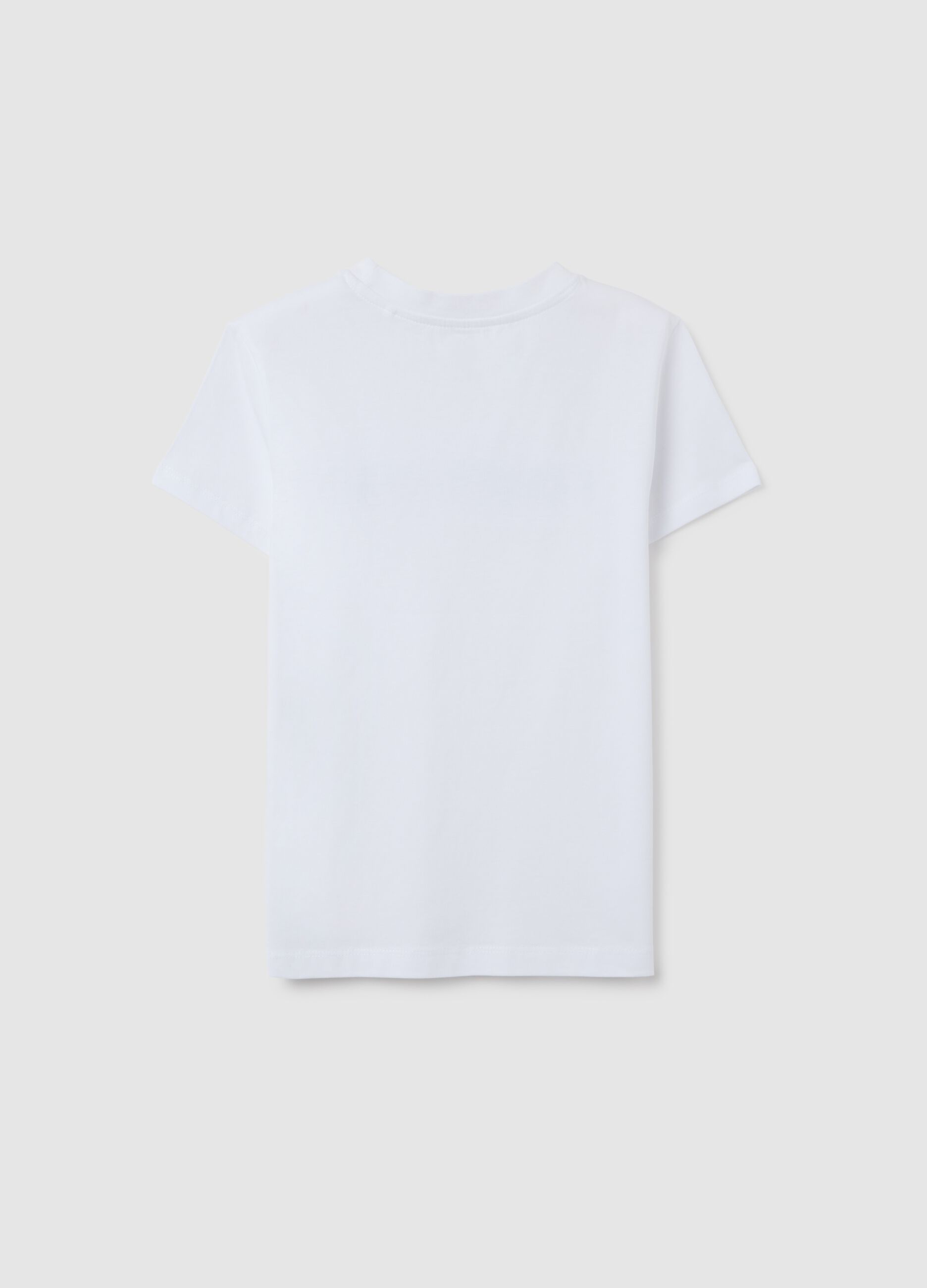 Girls' pure cotton white regular fit T-shirt with print