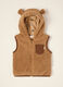 Brown teddy-effect hooded gilet_0