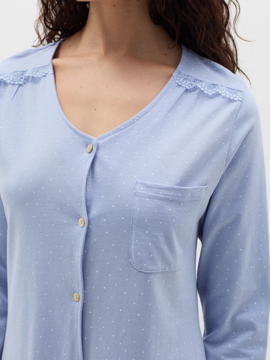 Micro dot nightshirt with buttons_2
