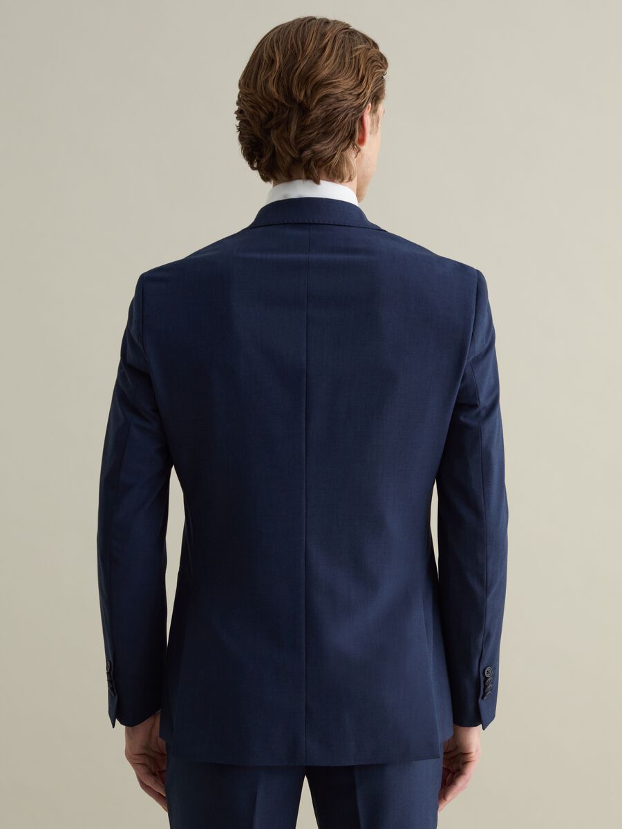 Slim-fit single-breasted blazer with micro weave_2