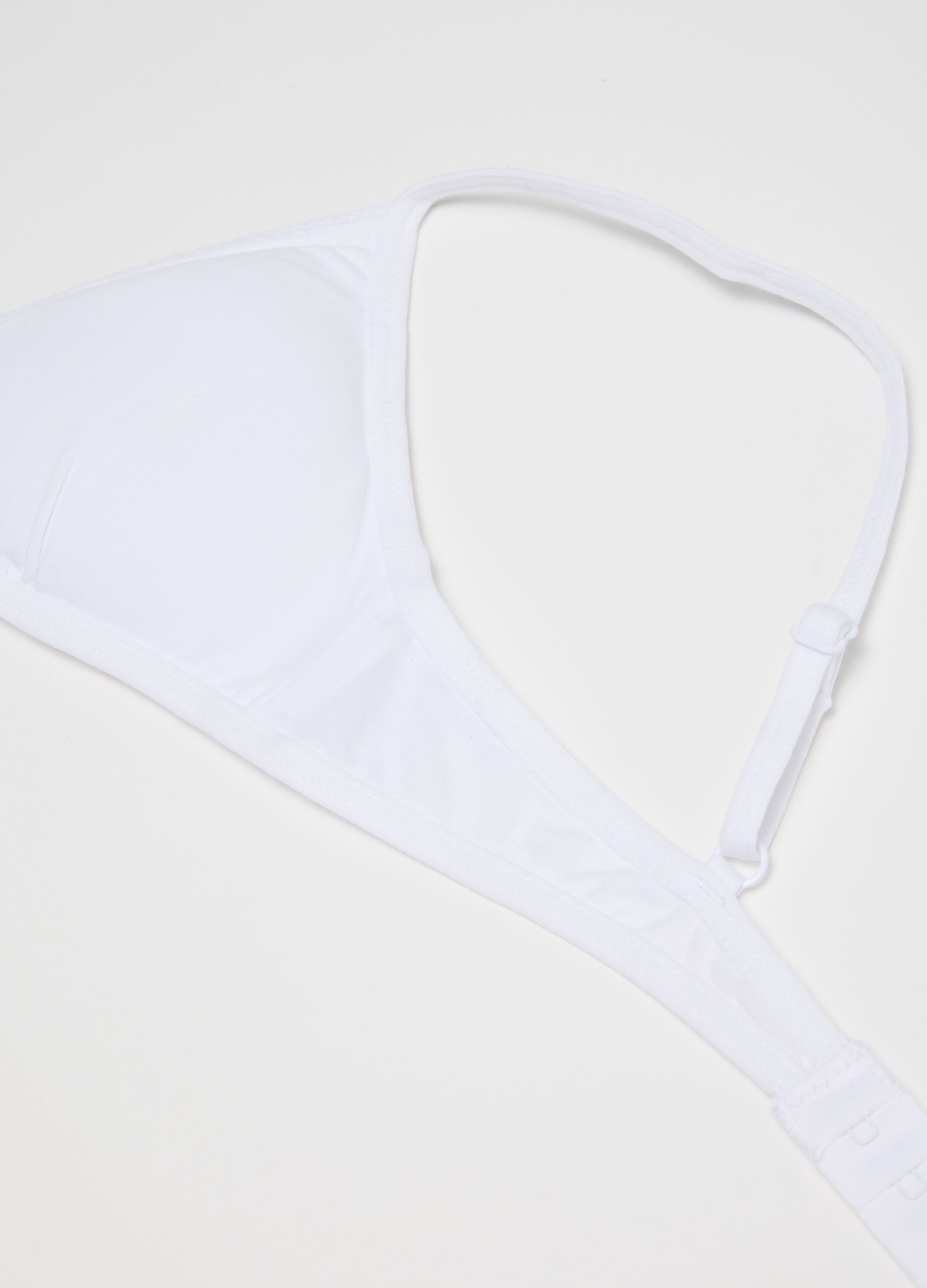 Girls' Stretch White Cotton Bra