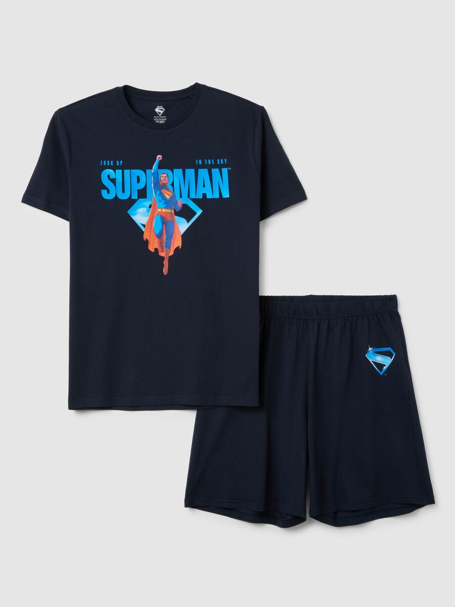 Men's blue pure cotton pyjama with Superman graphic_4