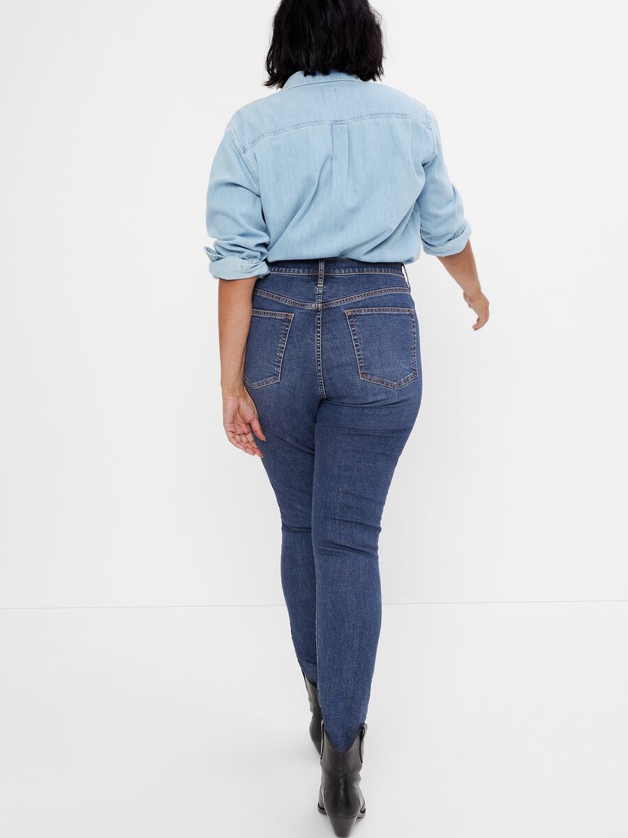 High-waisted skinny-fit jeans with worn look_3