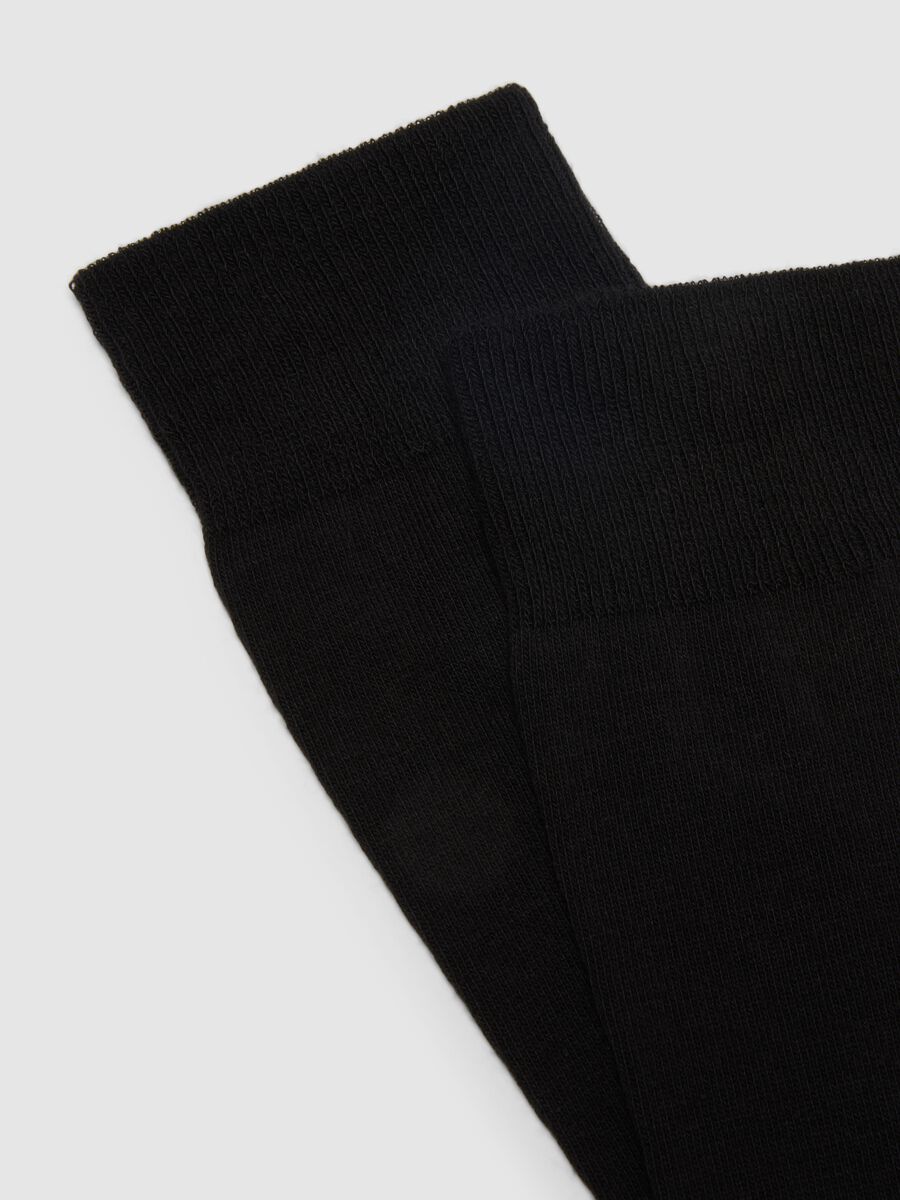 Two-pack of black short cotton blend socks regular fit_2