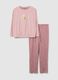 Pink striped pure cotton pyjama regular fit with print_4