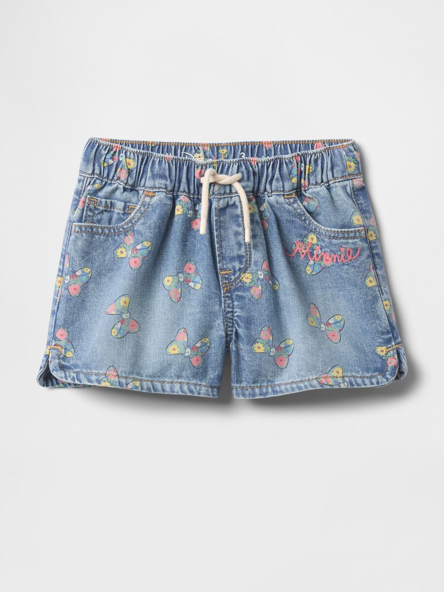 Denim Shorts with Minnie Butterfly Print_0