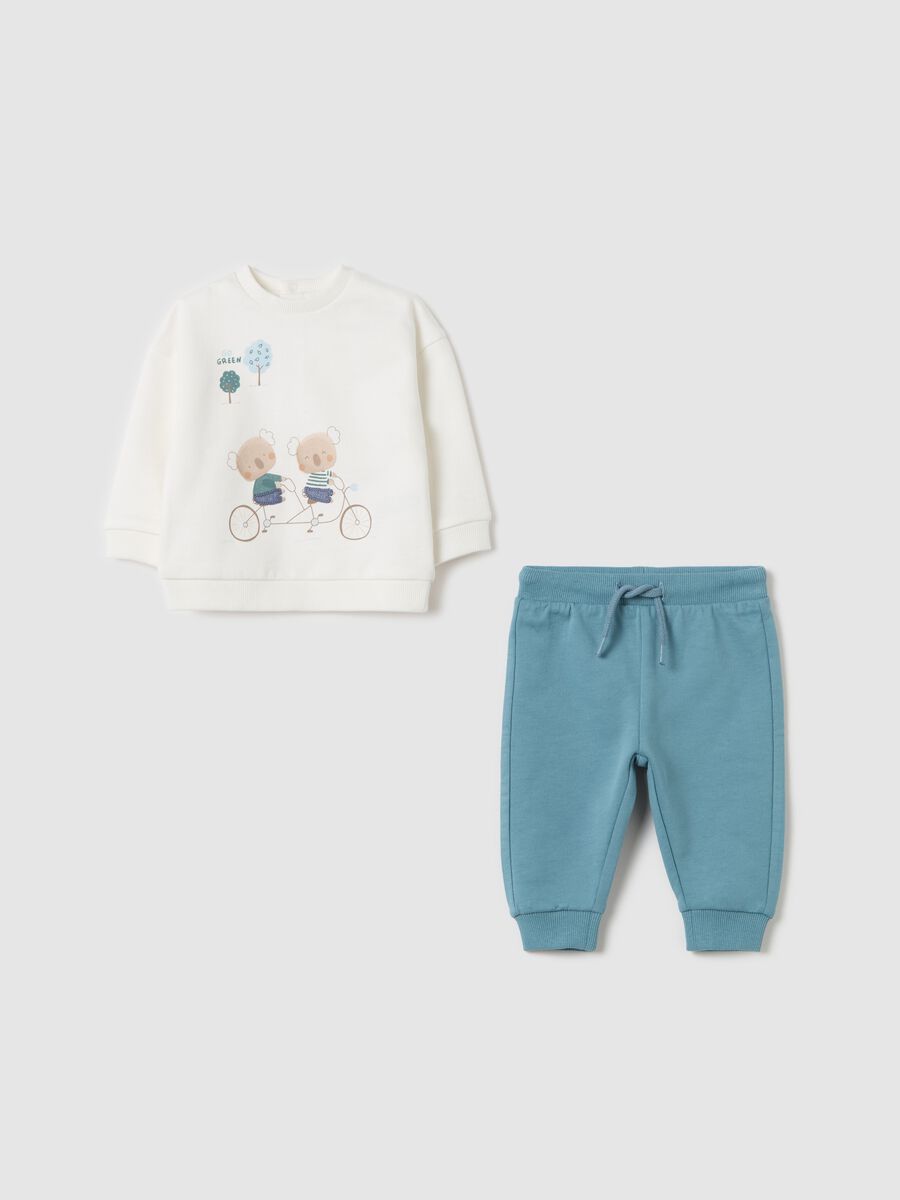 French terry jogging set with koala print_0