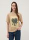 Beige pure cotton T-shirt with front print_2