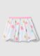 Girls' regular fit skirt with multicolour pure cotton and flowers_0