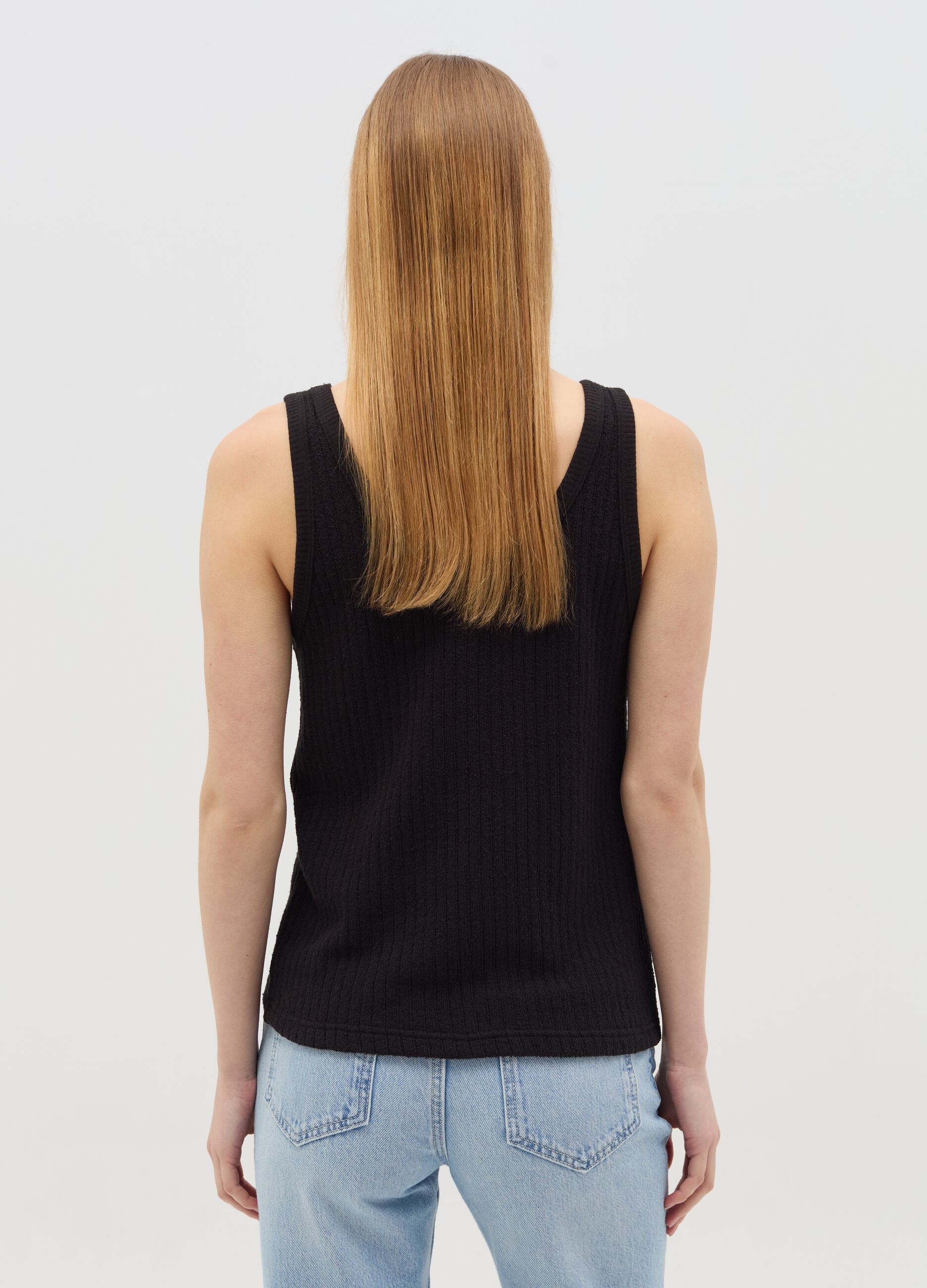 Tank top with striped motif