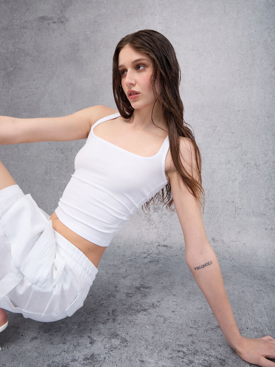 Tank Top Square Neck White_0