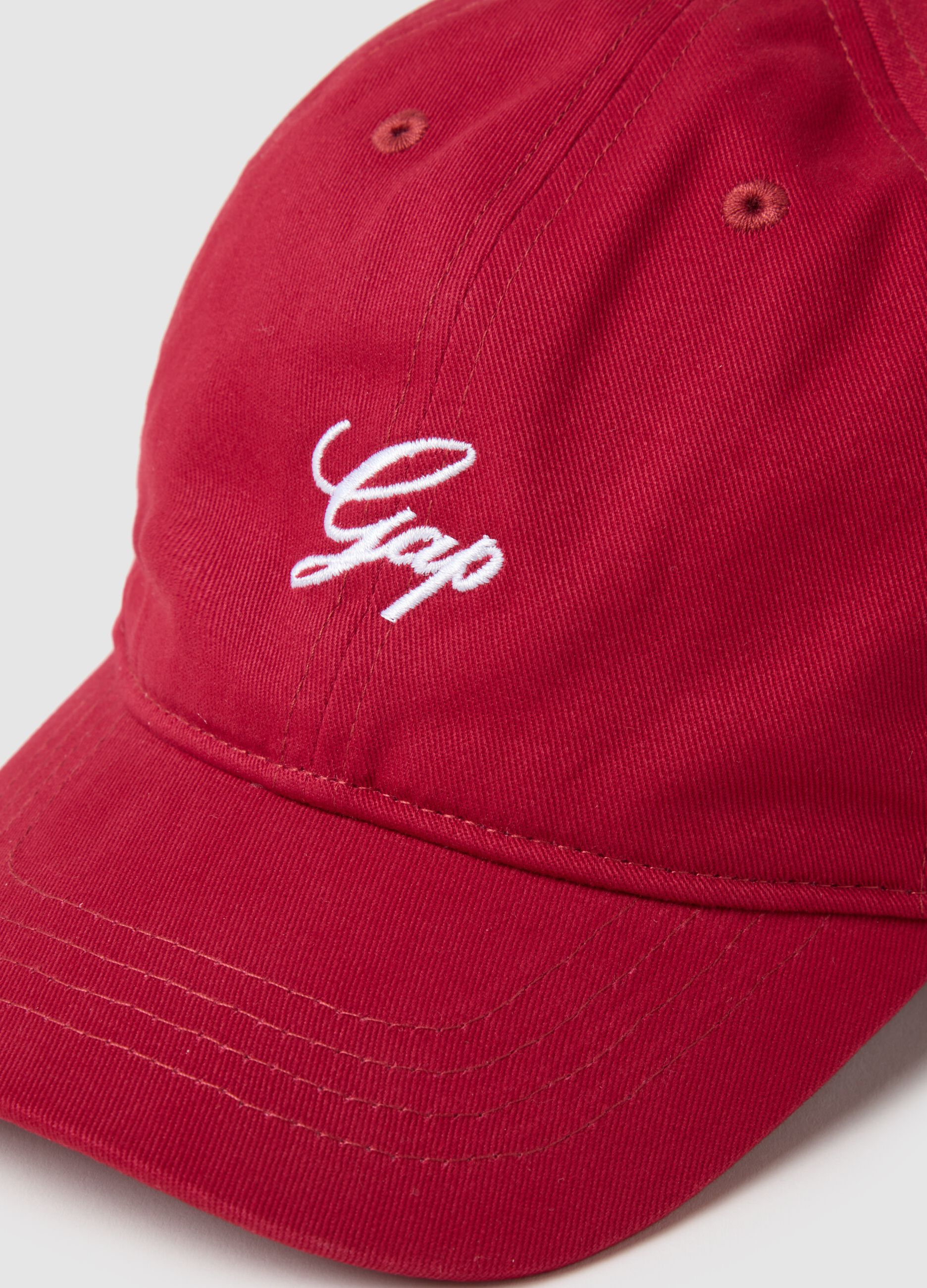 Denim baseball cap with logo embroidery