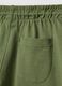 Green regular fit cotton shorts for kids with back pocket_3