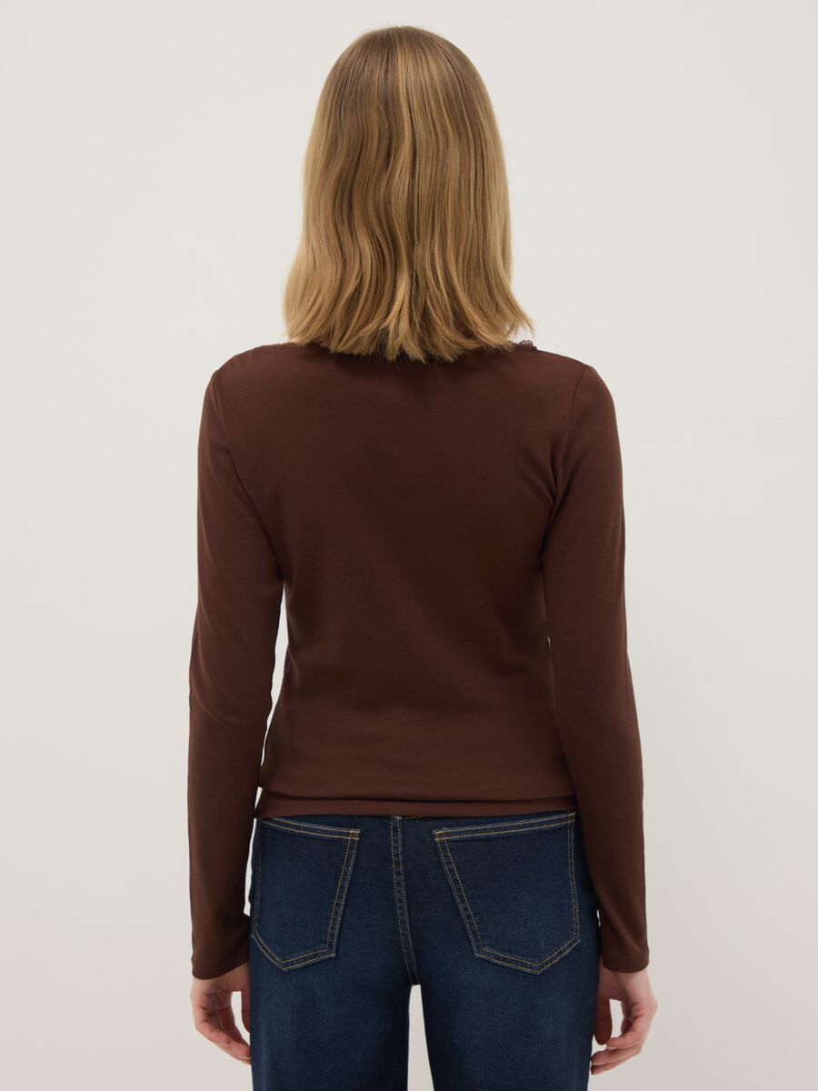 Brown pure cotton regular fit t-shirt_2