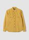 Camicia gialla in puro cotone a coste regular fit_0