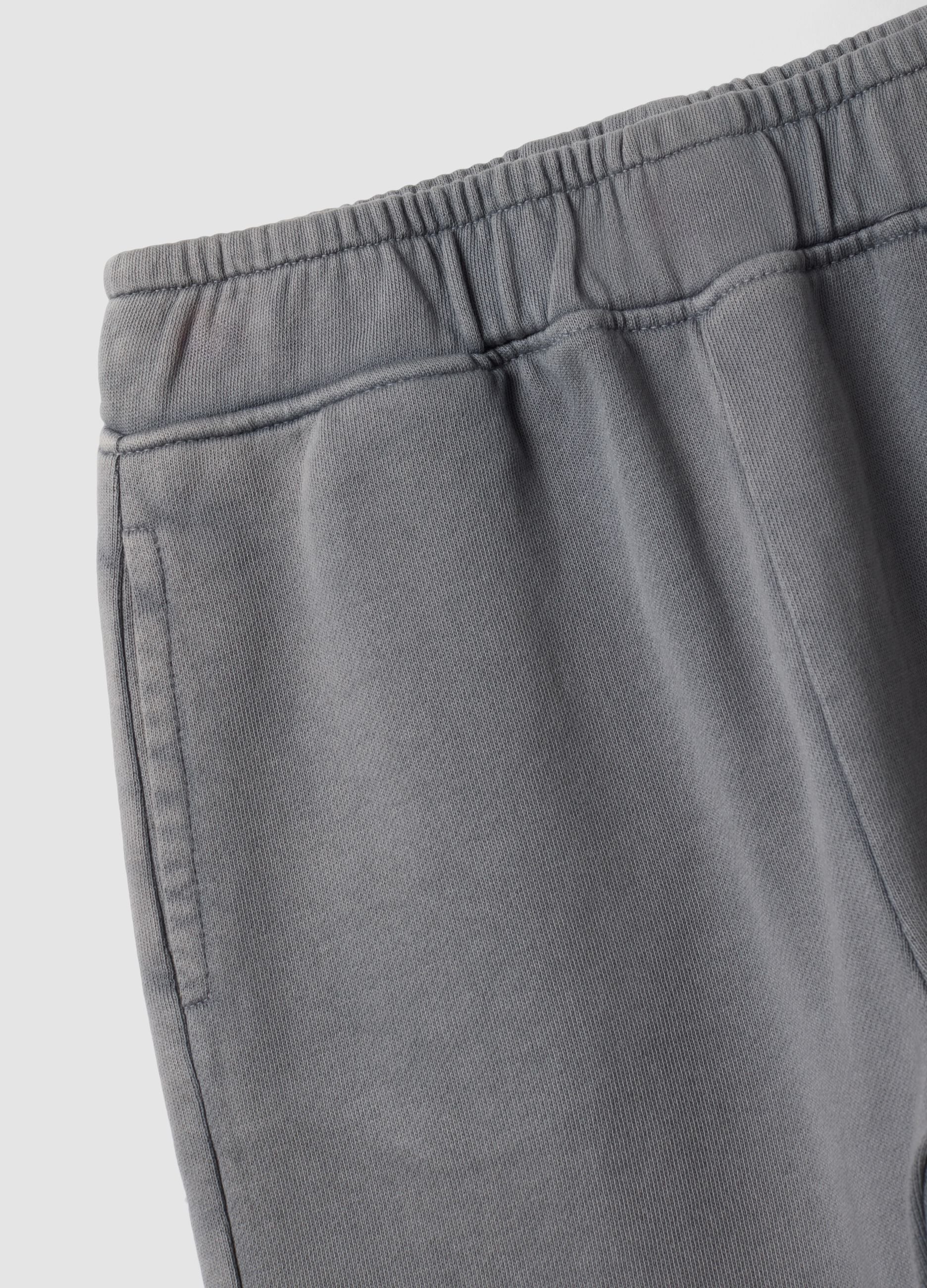 Grey pure cotton joggers with rhinestones for girls