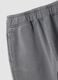 Grey pure cotton joggers with rhinestones for girls_2