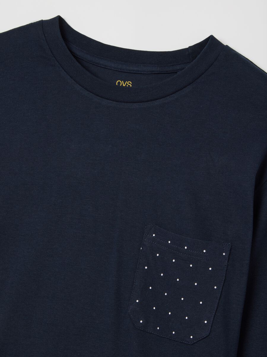 Pigiama in puro cotone blu regular fit_5