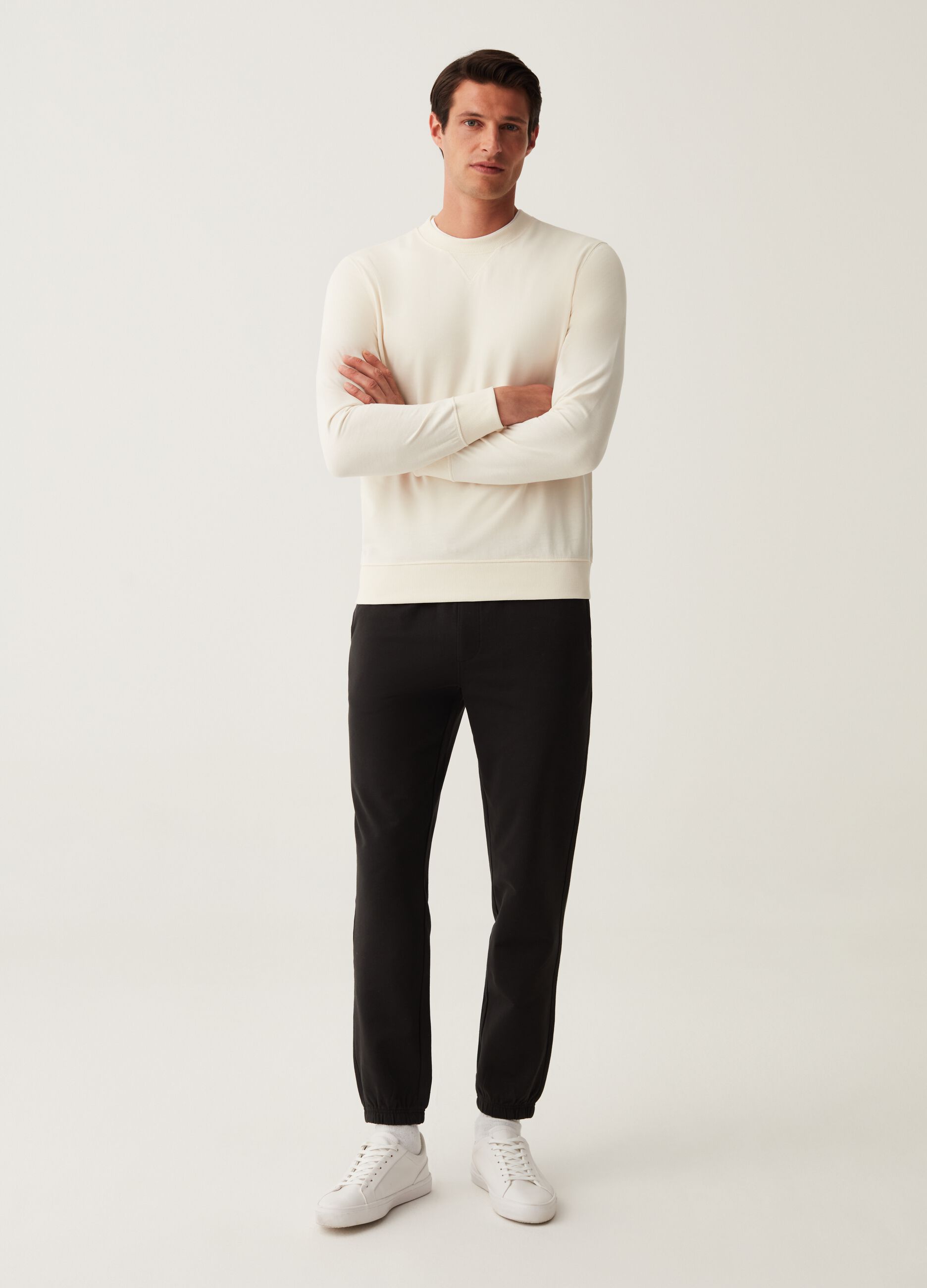 Joggers straight fit in French Terry_0
