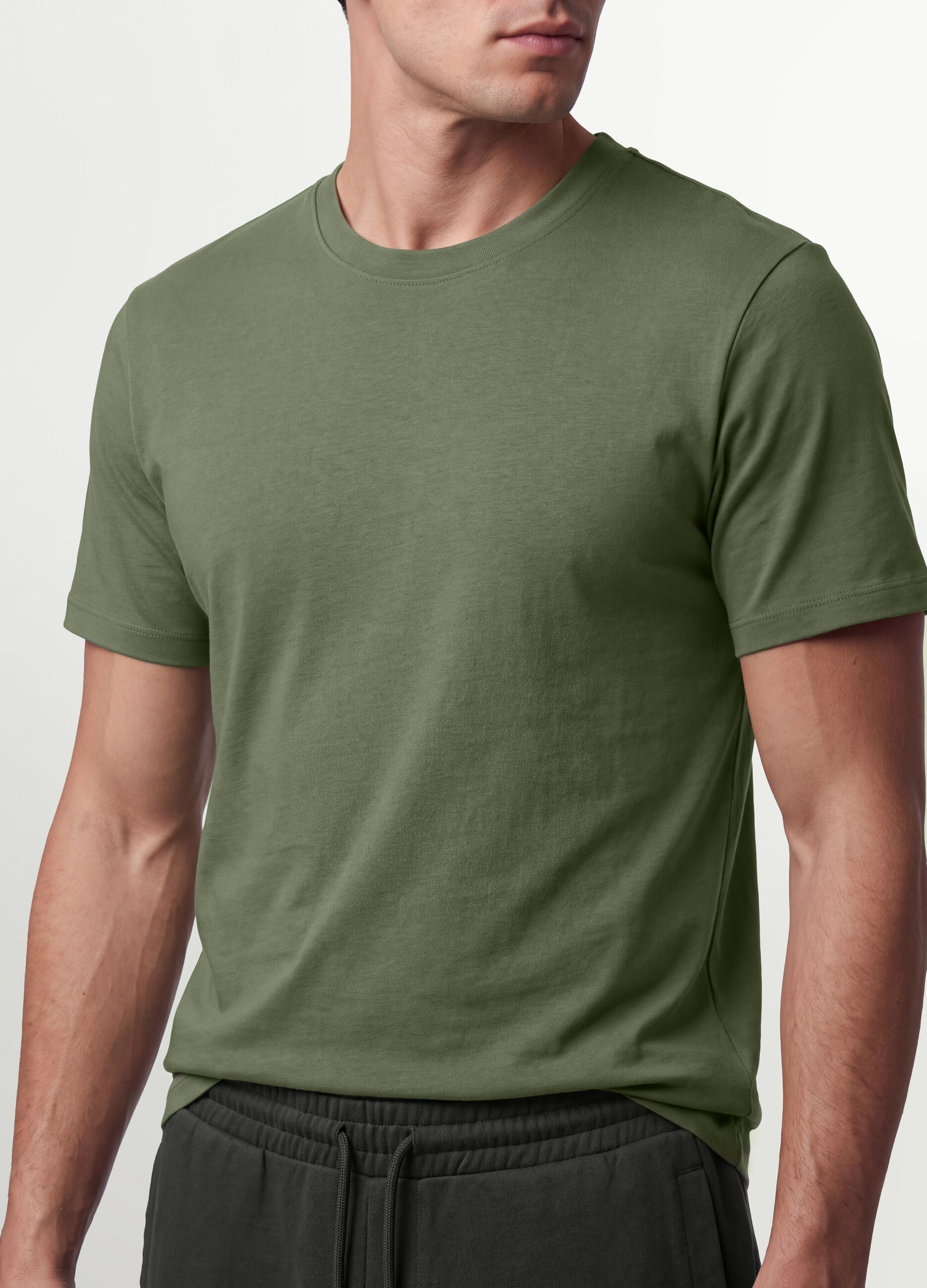 Green regular-fit T-shirt in pure organic cotton jersey