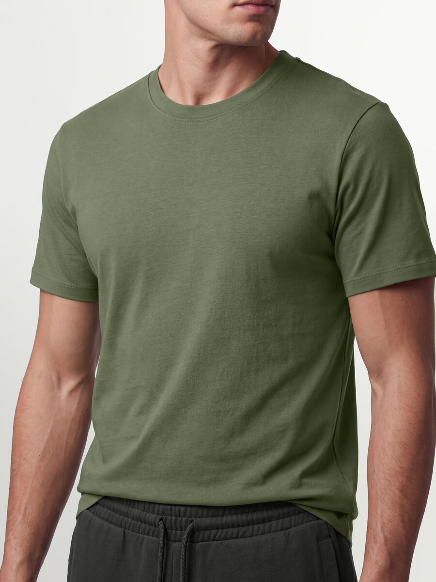 Green regular-fit T-shirt in pure organic cotton jersey_3