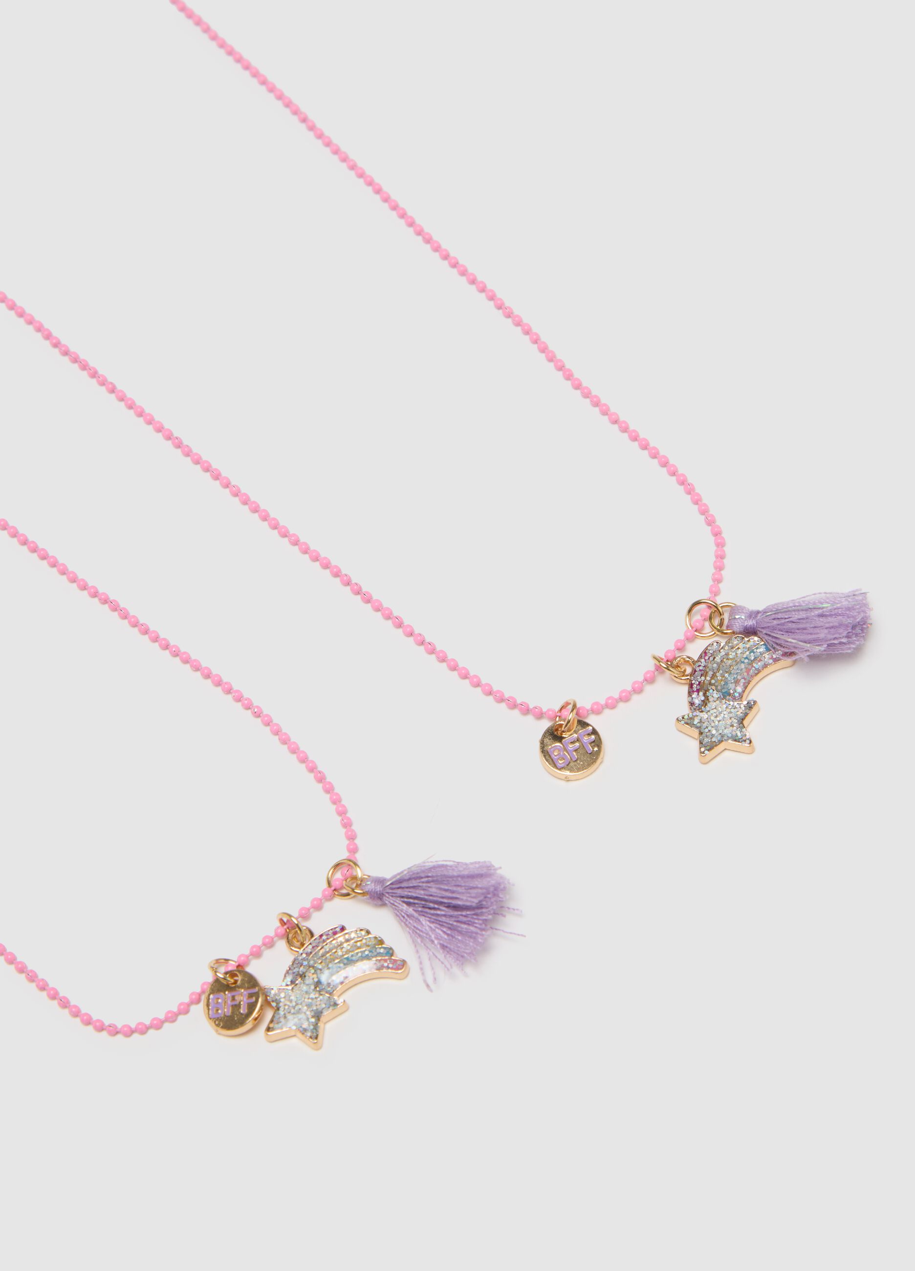 Multi-coloured brass girl’s necklace with charms