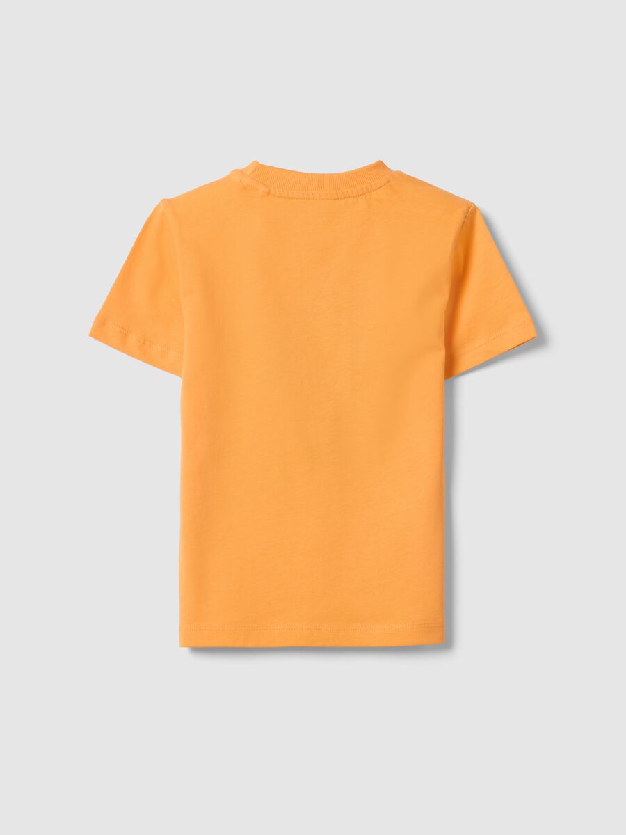 Kids' oversized orange pure cotton T-shirt with print_1