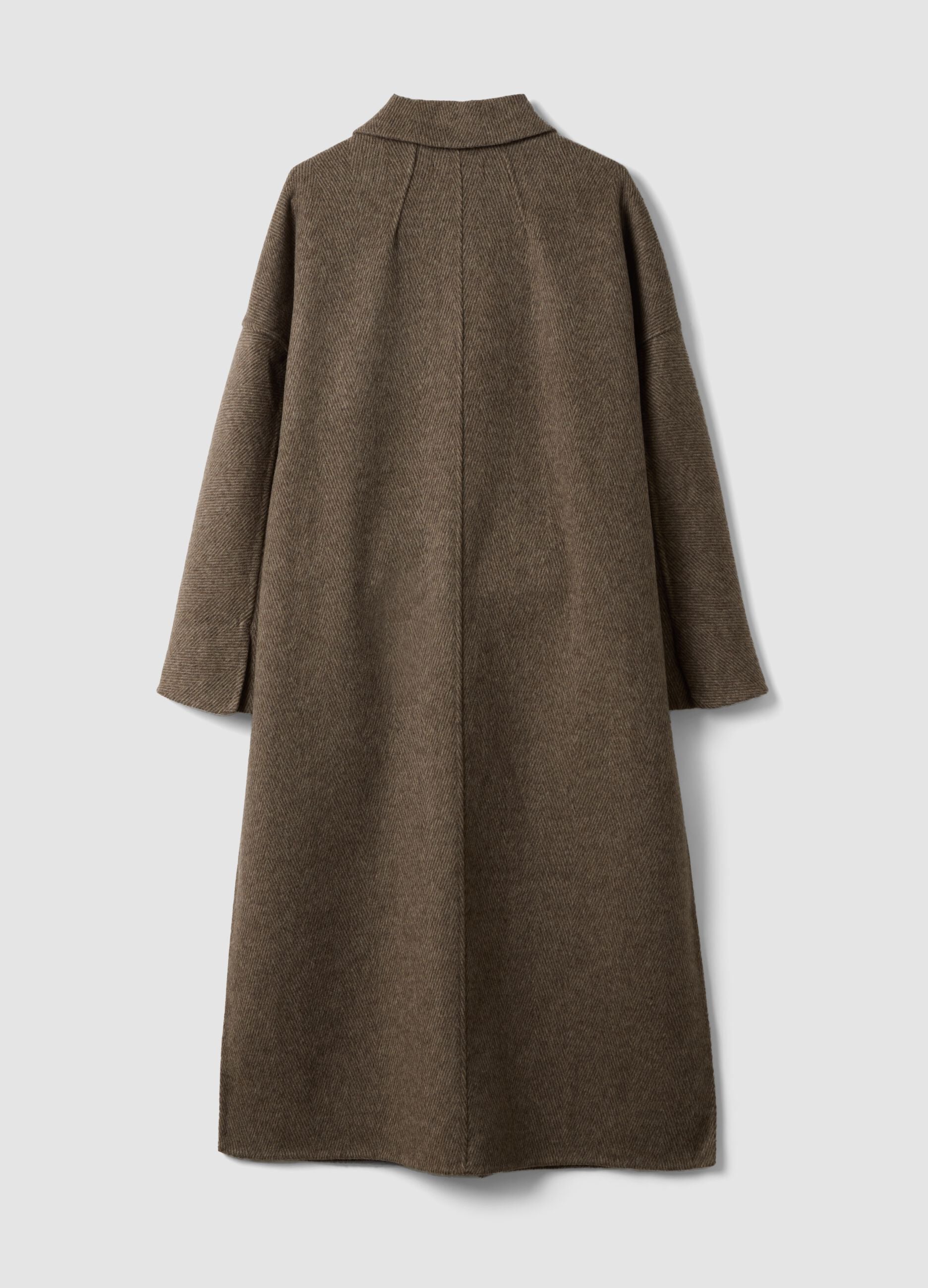 Cappotto multicolor in misto lana e lyocell