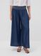 Wide-leg blue formal trousers in pure lyocell with embroidered waistband_1