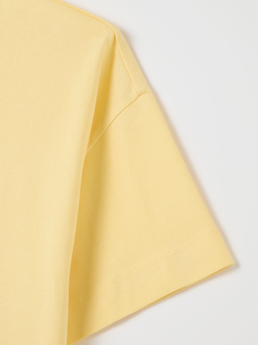 Les Copains Light Yellow Cotton T-shirt_1