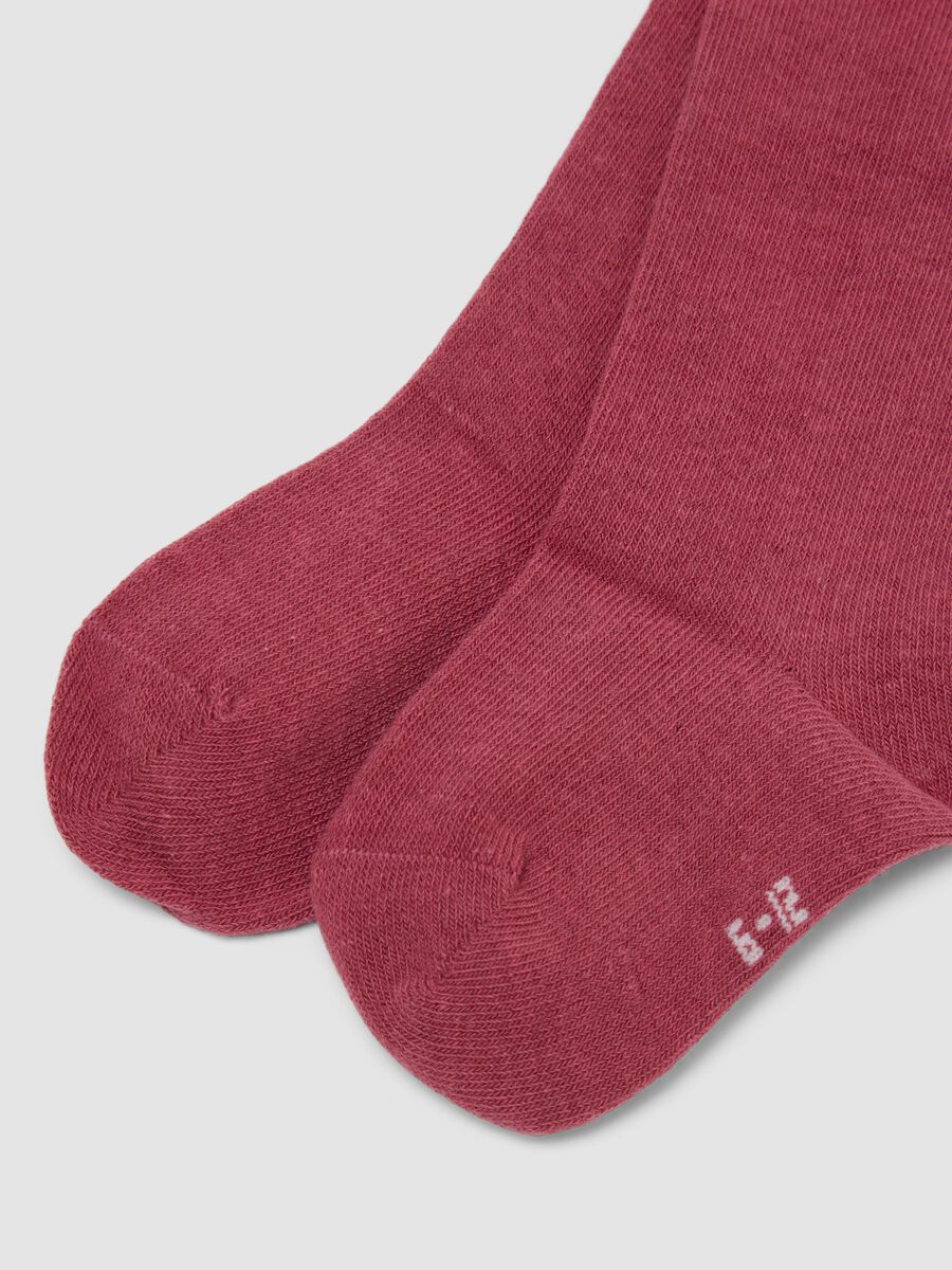 Tripack di calze lunghe in cotone organico elasticizzato con bordo smerlato_2