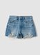 Light blue pure cotton denim shorts_0