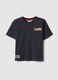 Black pure cotton kids' t-shirt regular fit with Hot Wheels logo_0