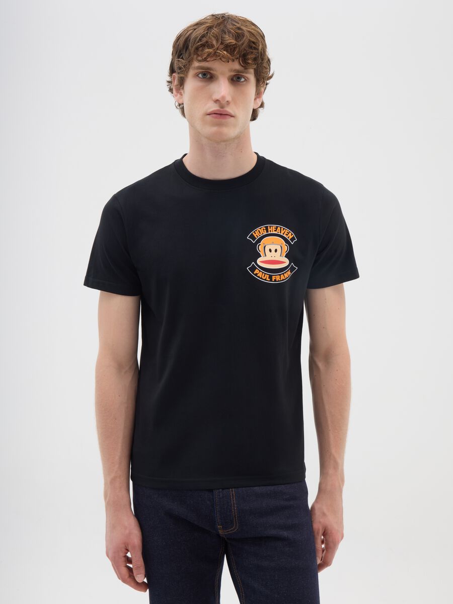 Black short-sleeve t-shirt in pure cotton regular fit_0