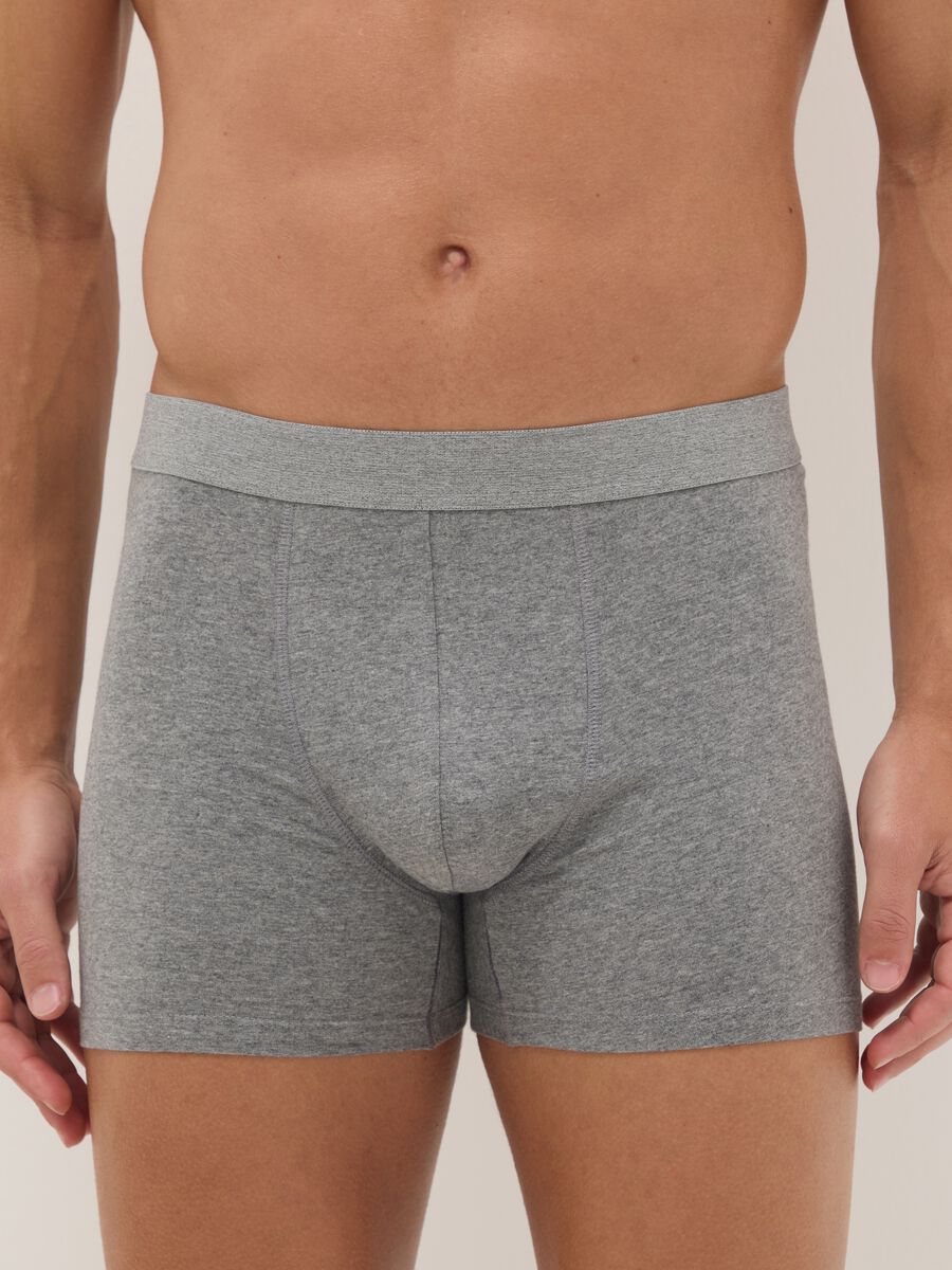 Three-pack of grey stretch cotton boxer briefs regular fit_1