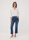Blue cropped slim-fit denim jeans in stretch cotton and viscose_0