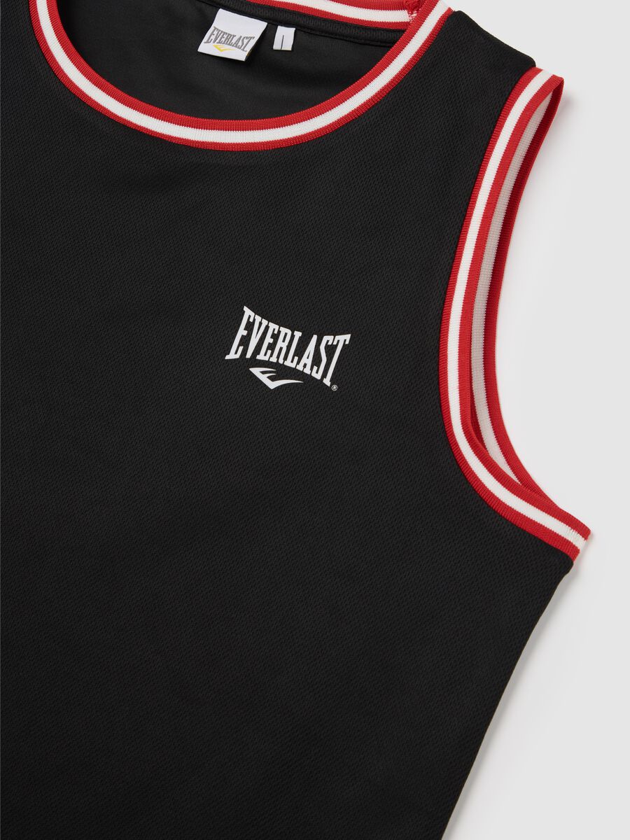 Black Polyester Everlast Tank Top_5