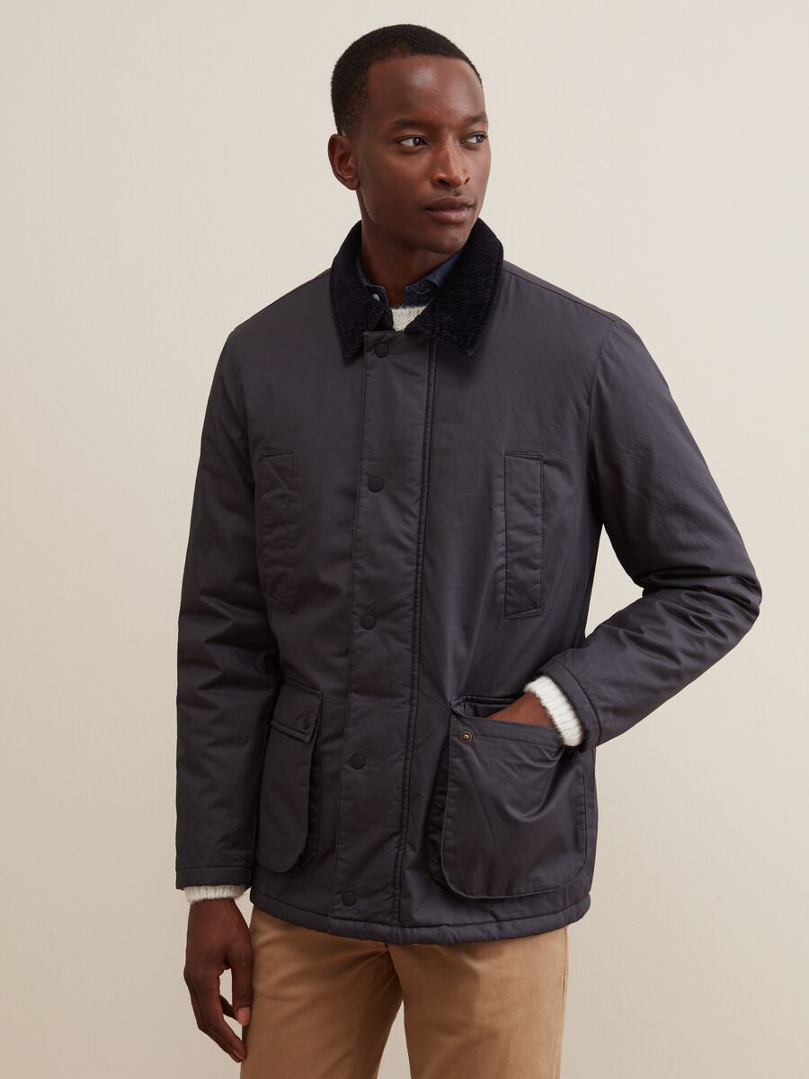 Giacca corta con colletto in corduroy_1