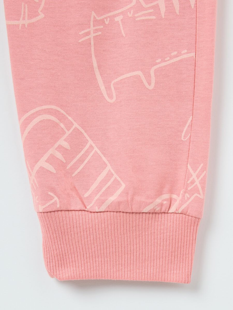 Pink cotton pyjamas with cats print_5