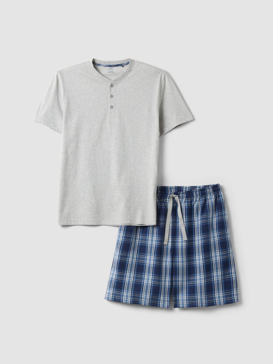 Multicolour Regular Fit Short Pyjamas in Pure Cotton_0