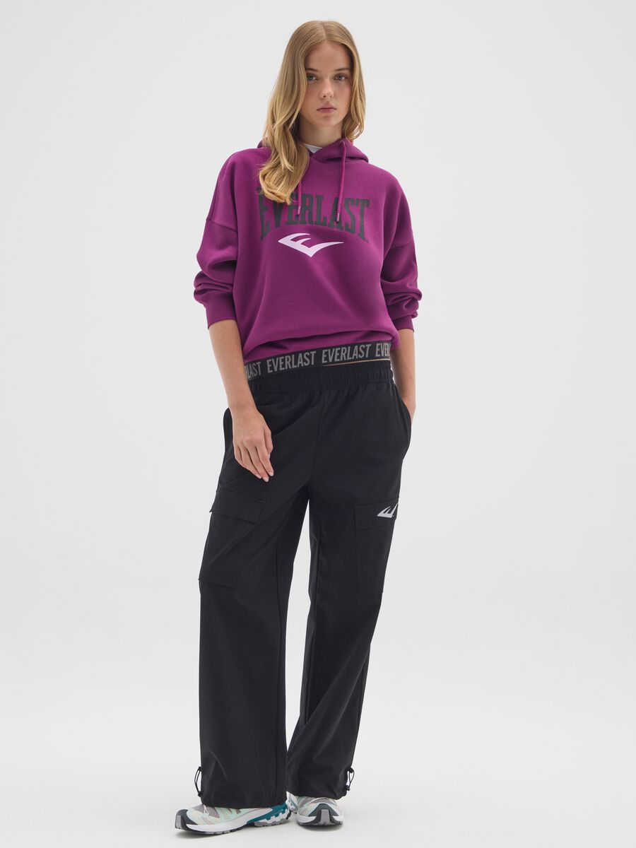 Purple regular fit cotton blend sweatshirt_1