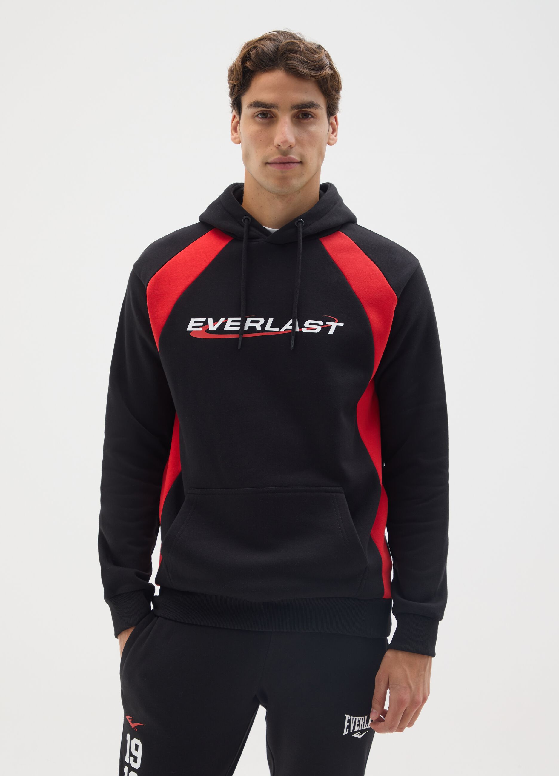 Felpa in misto cotone multicolor con cappuccio Everlast