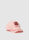 Girls' pink pure cotton hat with visor and sequins_0
