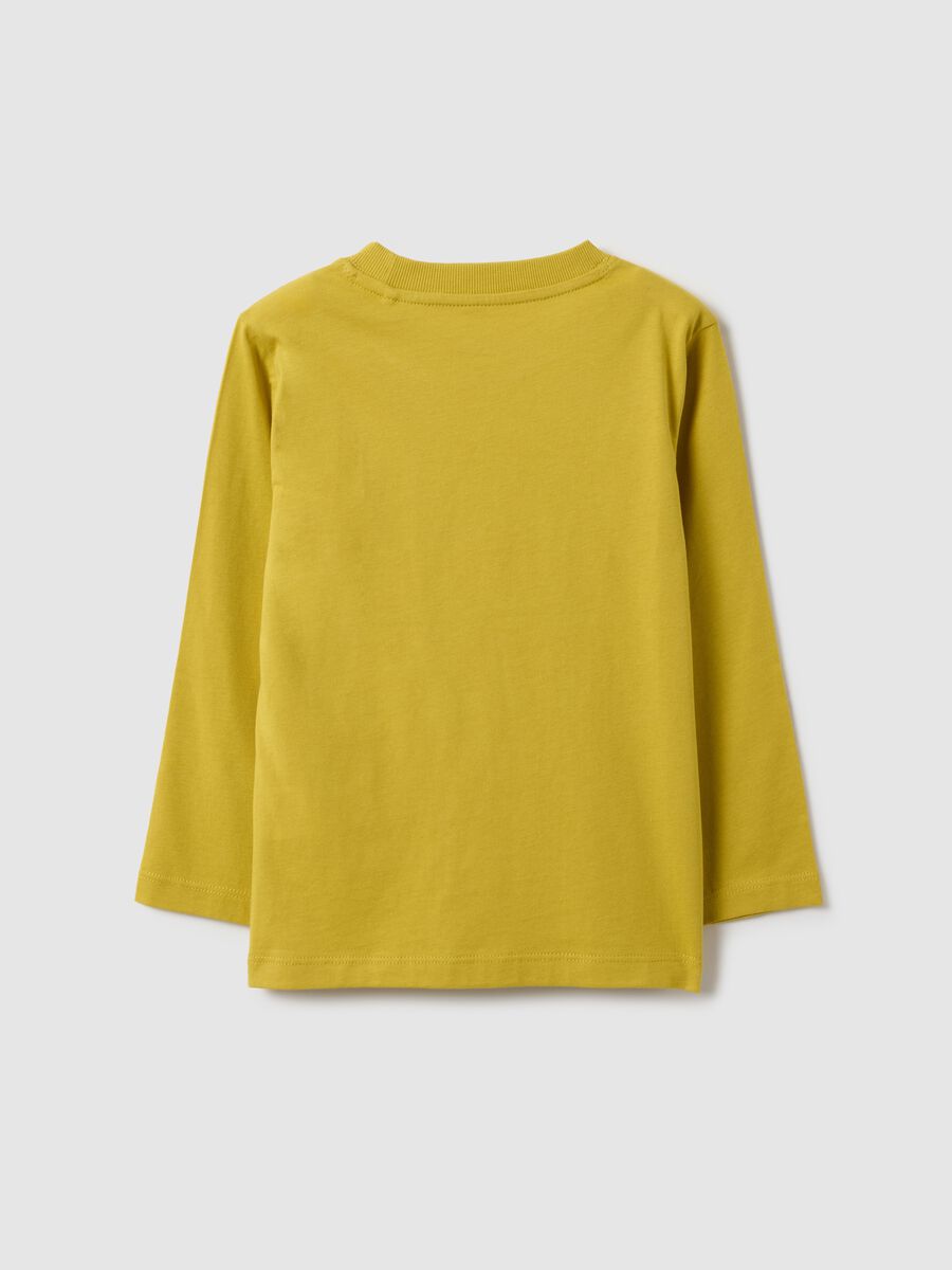 Yellow pure cotton children's T-shirt regular fit with print_1