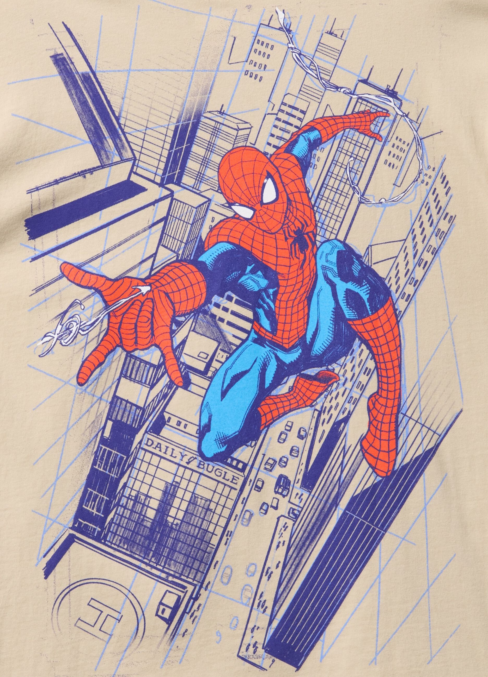 Beige T-shirt with GAP and Spider-Man print