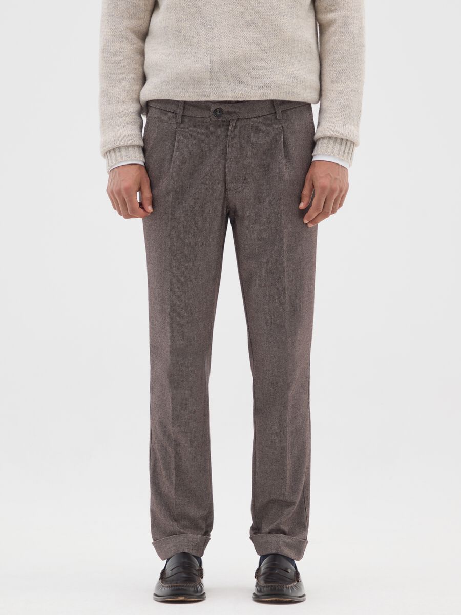 Pantaloni chino marroni comfort fit_1