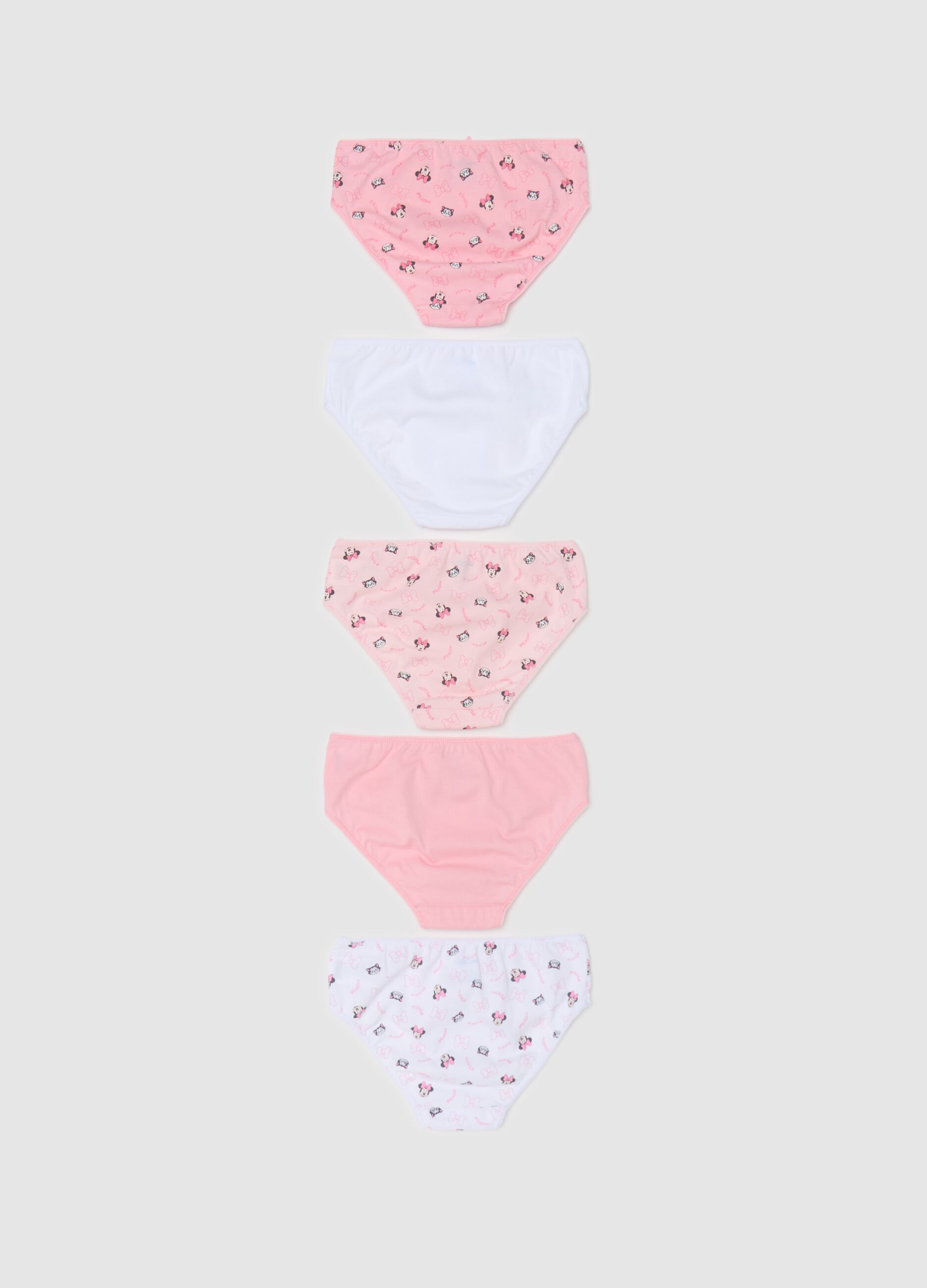 Five-pack cotton briefs with Minnie Mouse design