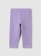 Girls' Stretch Cotton Purple Leggings_0