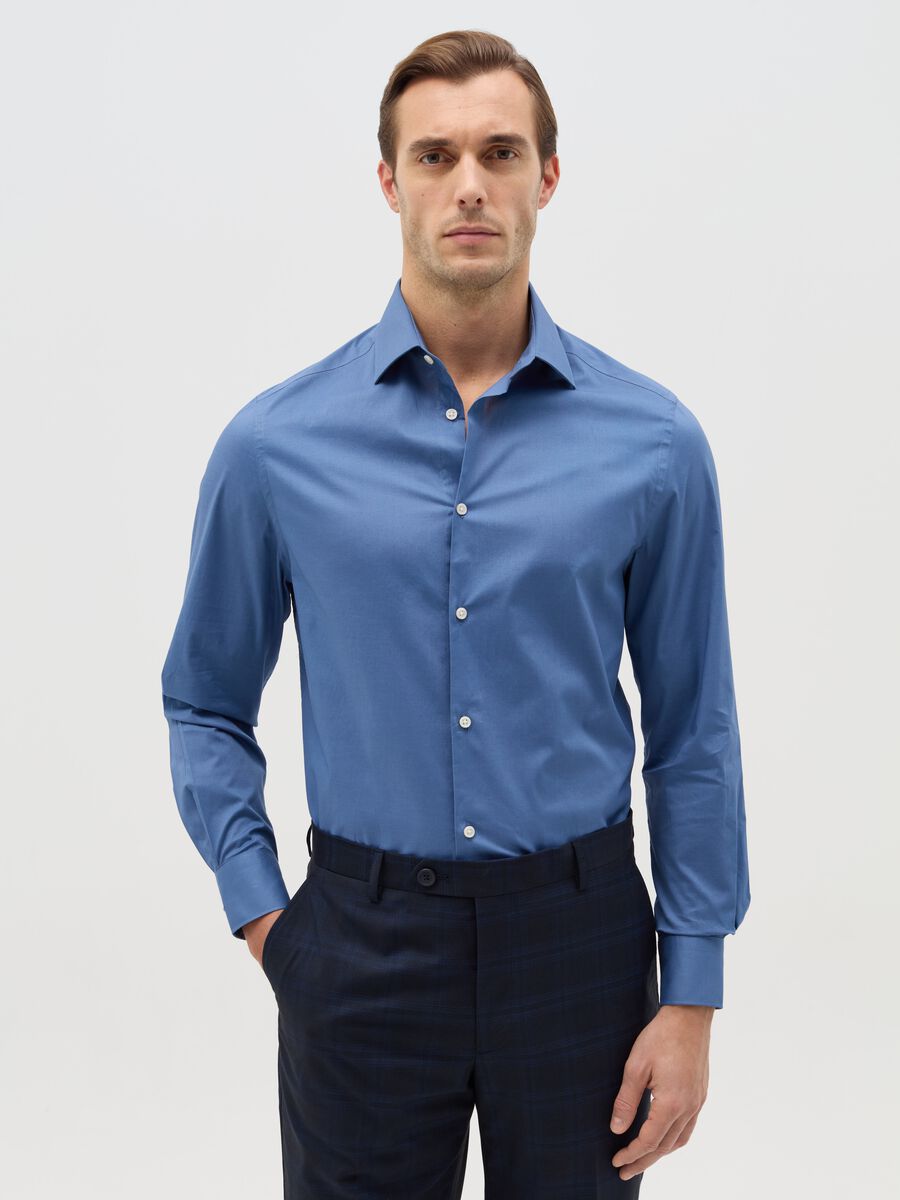 Regular-fit shirt in stretch cotton_0